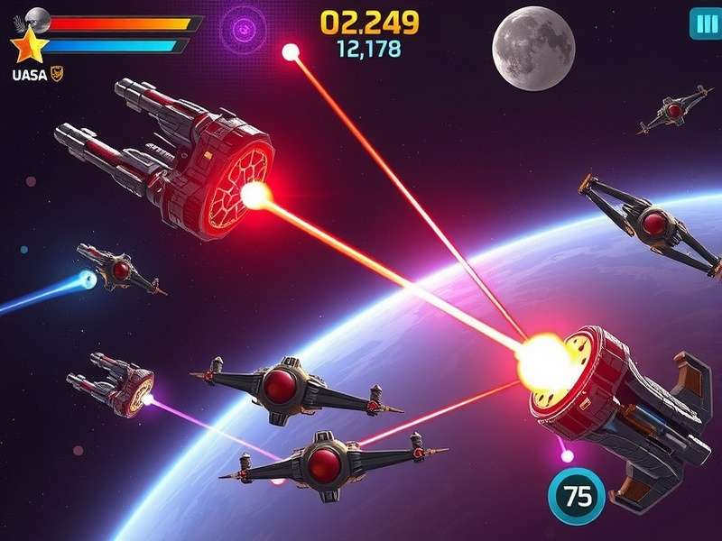 Interstellar Gladiator gameplay screenshot showing space battle